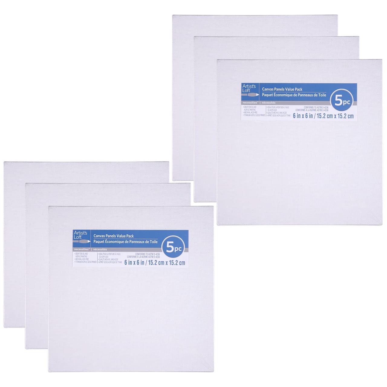 6 Packs: 5 ct. (30 total) Value Pack Canvas Panels by Artist's Loft® Necessities™